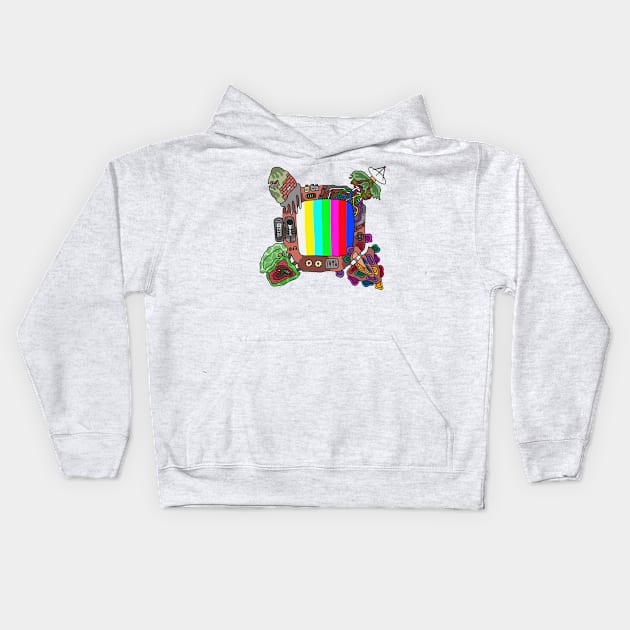 Eternal underwater TV made of stone Kids Hoodie by The Mighty Shop of Mif